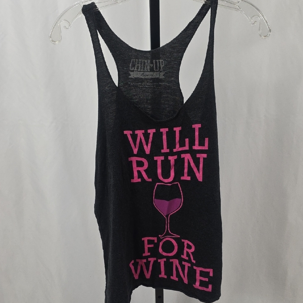 Chin Up Apparel Black Pink Graphic Sleeveless Tank